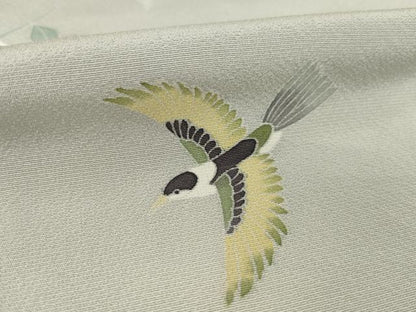 平和屋着物●訪問着　友禅　花鳥文　正絹　逸品　AABJ1460ck