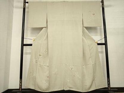 平和屋着物●訪問着　駒刺繍　七宝花文　金彩　やまと誂製　正絹　逸品　AABJ1466ck