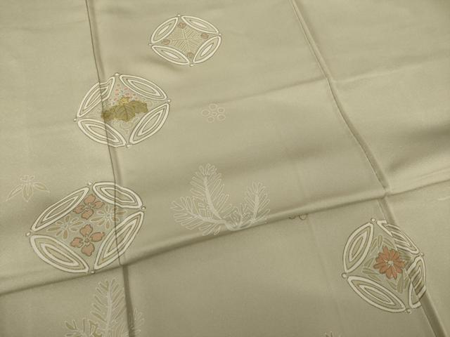 平和屋着物●訪問着　駒刺繍　七宝花文　金彩　やまと誂製　正絹　逸品　AABJ1466ck