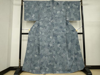 平和屋着物●江戸小紋　切嵌雪輪重ね文　正絹　逸品　AABJ1468ck