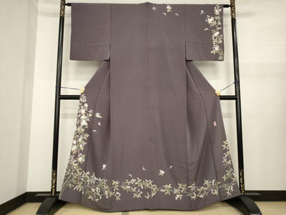 平和屋着物●訪問着　友禅　作家物　草花文　そごう扱い　正絹　逸品　AABJ1471ck