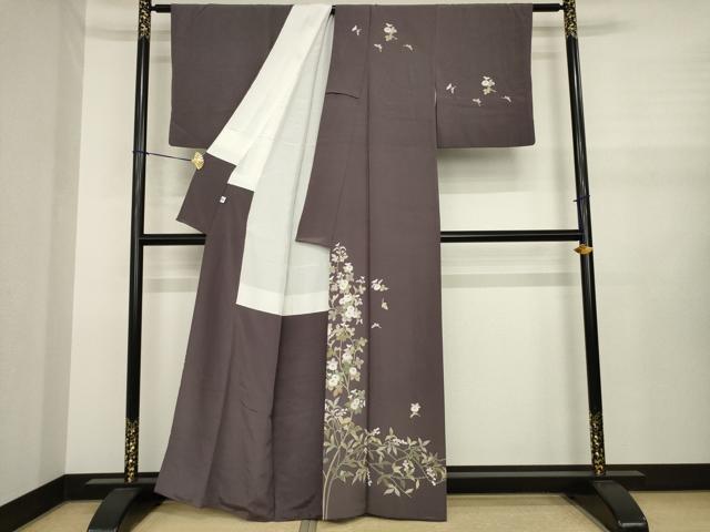 平和屋着物●訪問着　友禅　作家物　草花文　そごう扱い　正絹　逸品　AABJ1471ck
