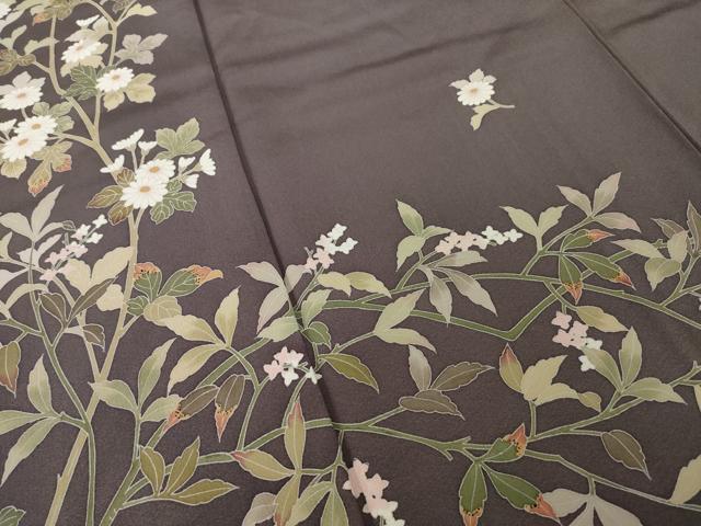 平和屋着物●訪問着　友禅　作家物　草花文　そごう扱い　正絹　逸品　AABJ1471ck