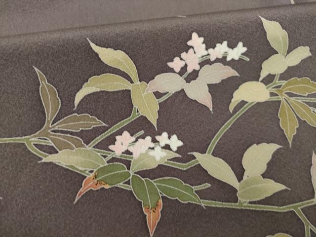 平和屋着物●訪問着　友禅　作家物　草花文　そごう扱い　正絹　逸品　AABJ1471ck