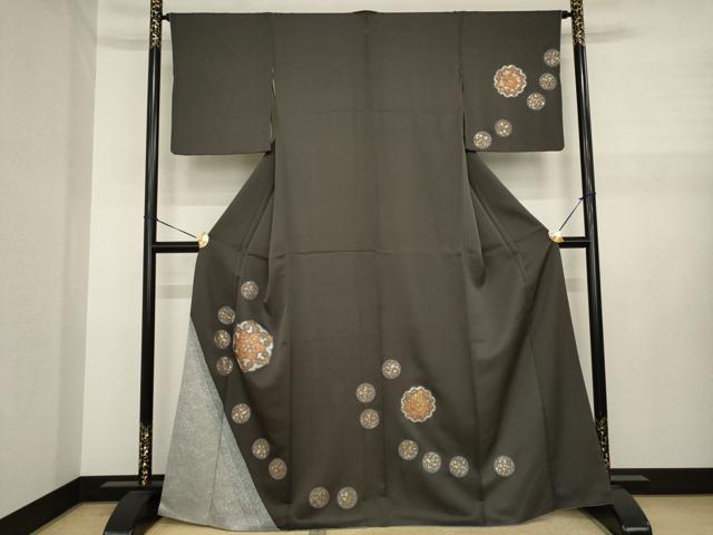 平和屋着物●訪問着　刺繍　正倉院花文　金銀彩　正絹　逸品　AABJ1480ck