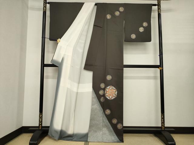 平和屋着物●訪問着　刺繍　正倉院花文　金銀彩　正絹　逸品　AABJ1480ck