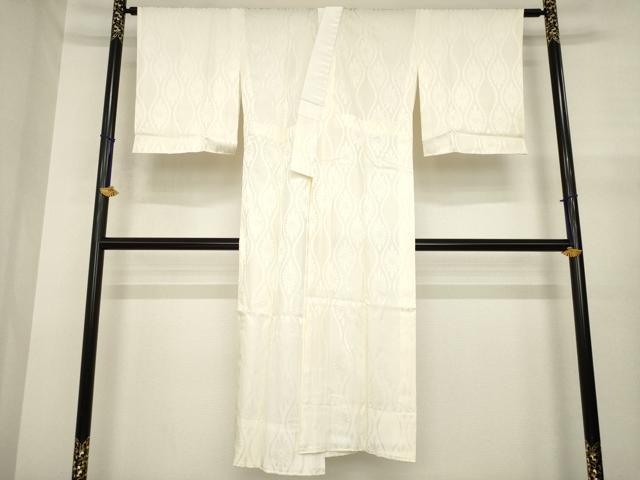 平和屋着物●長襦袢　無双仕立て　立涌花地紋　生成り色　正絹　逸品　未使用　AABJ1481ck
