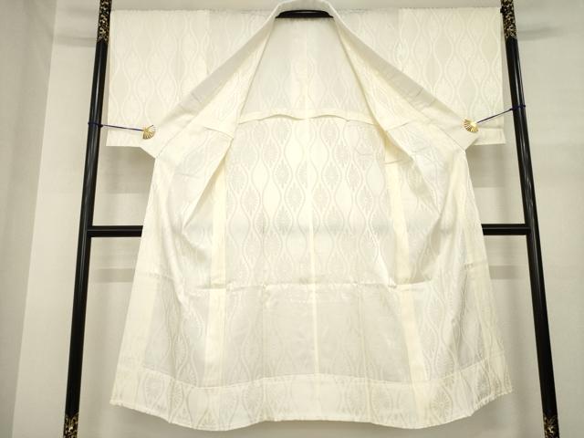 平和屋着物●長襦袢　無双仕立て　立涌花地紋　生成り色　正絹　逸品　未使用　AABJ1481ck