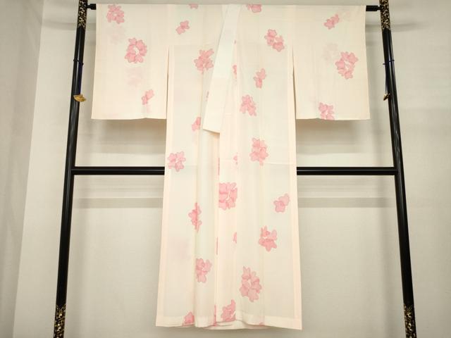 平和屋着物●長襦袢　無双仕立て　舞花文　正絹　逸品　AABJ1484ck