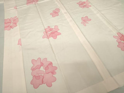 平和屋着物●長襦袢　無双仕立て　舞花文　正絹　逸品　AABJ1484ck
