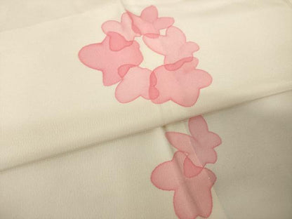 平和屋着物●長襦袢　無双仕立て　舞花文　正絹　逸品　AABJ1484ck