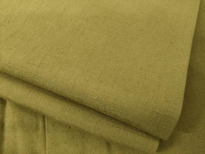 平和屋着物●結城紬　色無地　国防色　正絹　逸品　AABJ1486ck