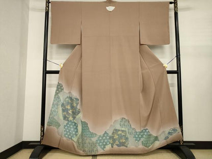 平和屋着物●豪華色留袖　道長花文　金彩　正絹　逸品　AABJ1487ck