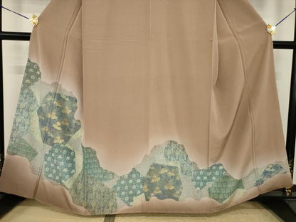 平和屋着物●豪華色留袖　道長花文　金彩　正絹　逸品　AABJ1487ck