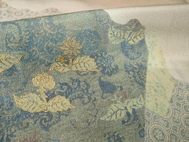 平和屋着物●豪華色留袖　道長花文　金彩　正絹　逸品　AABJ1487ck