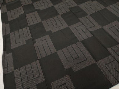平和屋着物●上質な小紋　源氏香花文　黒地　正絹　逸品　AABJ1490ck