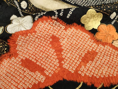 平和屋着物●豪華振袖　駒刺繍　絞り　桐　松竹梅　正絹　逸品　AABJ1491ck