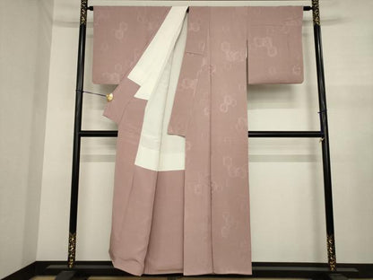 平和屋着物●上質な色無地　亀甲地紋　鴇浅葱色　正絹　逸品　AABJ1503ck