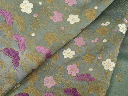 平和屋着物●訪問着　貝紫　刺繍　松竹梅　金彩　正絹　逸品　AABJ1505ck