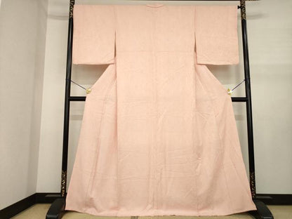 平和屋着物●上質な色無地　辻が花地紋　一斤染色　正絹　逸品　AABJ1509ck