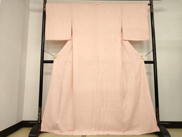 平和屋着物●上質な色無地　辻が花地紋　一斤染色　正絹　逸品　AABJ1509ck