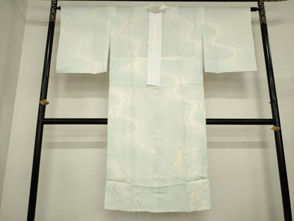 平和屋着物●長襦袢　無双仕立て　流水地紋　正絹　逸品　AABJ1513ck