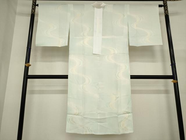 平和屋着物●長襦袢　無双仕立て　流水地紋　正絹　逸品　AABJ1513ck