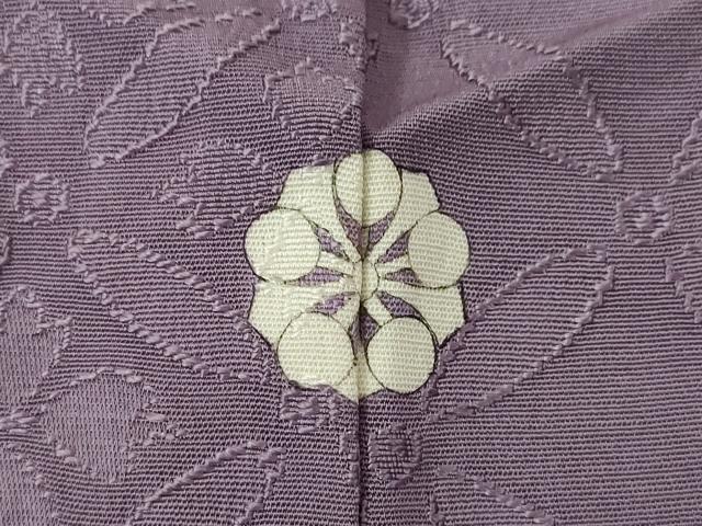 平和屋着物●上質な色無地　七宝花地紋　葡萄鼠色　正絹　逸品　AABJ1516ck