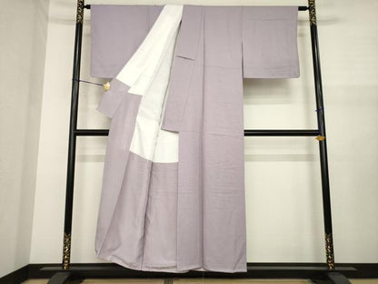 平和屋着物●上質な色無地　鳩羽鼠色　正絹　逸品　未使用　AABJ1517ck