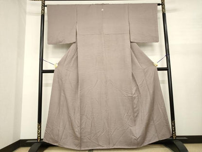 平和屋着物●上質な色無地　芝地紋　胡桃染色　高島屋扱い　正絹　逸品　AABJ1519ck