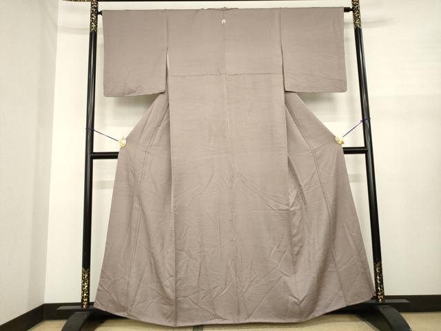 平和屋着物●上質な色無地　芝地紋　胡桃染色　高島屋扱い　正絹　逸品　AABJ1519ck