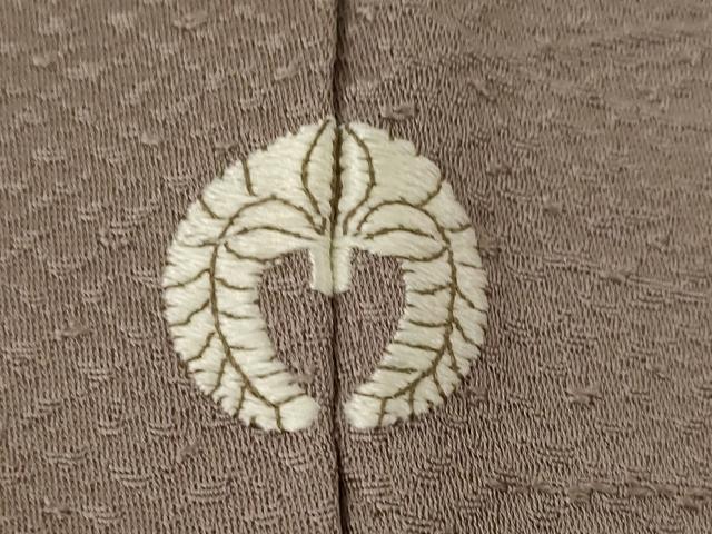 平和屋着物●上質な色無地　芝地紋　胡桃染色　高島屋扱い　正絹　逸品　AABJ1519ck