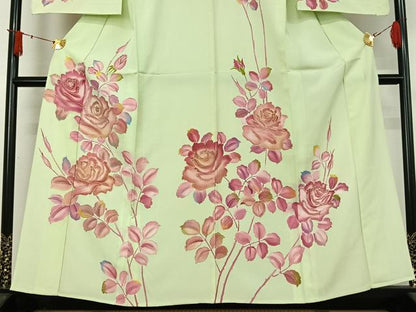 平和屋着物▽訪問着　単衣　枝花文　金彩　正絹　逸品　AABJ1523jh