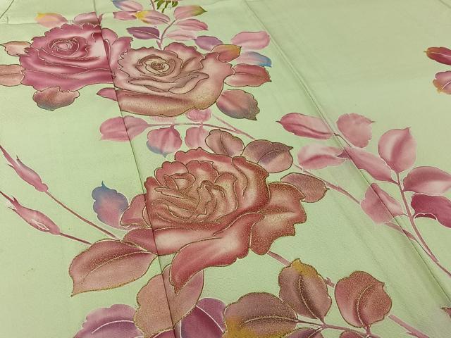 平和屋着物▽訪問着　単衣　枝花文　金彩　正絹　逸品　AABJ1523jh