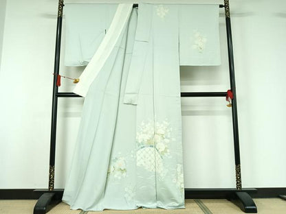 平和屋着物▽訪問着　単衣　花籬文　正絹　逸品　AABJ1525jh