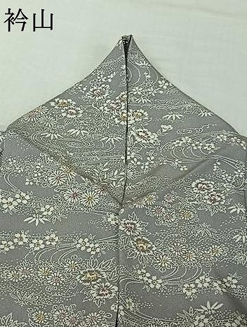 平和屋着物▽上質な小紋　単衣　流水花文　正絹　逸品　AABJ1526jh