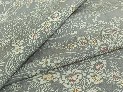 平和屋着物▽上質な小紋　単衣　流水花文　正絹　逸品　AABJ1526jh