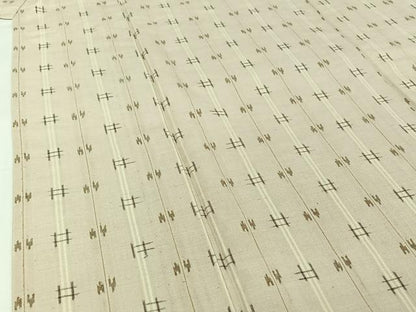 平和屋着物▽上質な紬　単衣　幾何学文様　正絹　逸品　AABJ1528jh