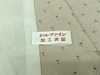 平和屋着物▽本塩沢　単衣　十字絣　正絹　逸品　AABJ1530jh