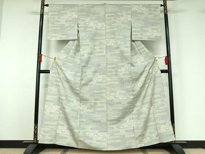 平和屋着物▽本場大島紬　単衣　9マルキ　霞花文　正絹　逸品　AABJ1531jh