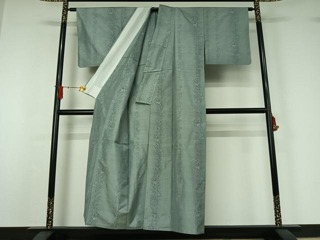 平和屋着物▽本場大島紬　単衣　7マルキ　花丸文　正絹　逸品　AABJ1532jh