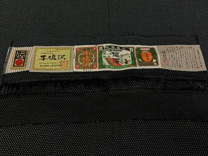 平和屋着物▽本塩沢　単衣　蚊絣　証紙付き　正絹　逸品　AABJ1535jh