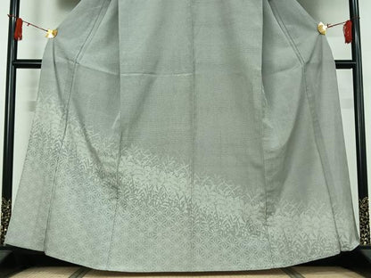 平和屋着物▽本塩沢　訪問着　単衣　110亀甲　麻の葉文様　正絹　逸品　AABJ1536jh