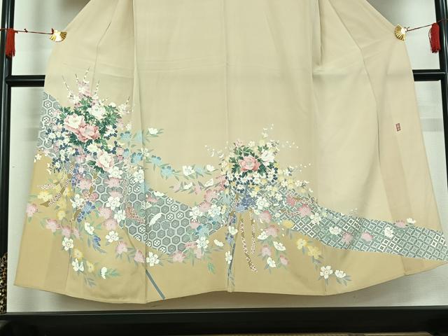 平和屋着物▽十日町友禅 女流作家 遠田藤舟 訪問着 単衣 吉祥