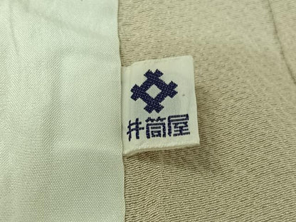 平和屋着物▽訪問着　単衣　駒刺繍　花菱文　暈し染め　金彩　正絹　逸品　AABJ1543jh