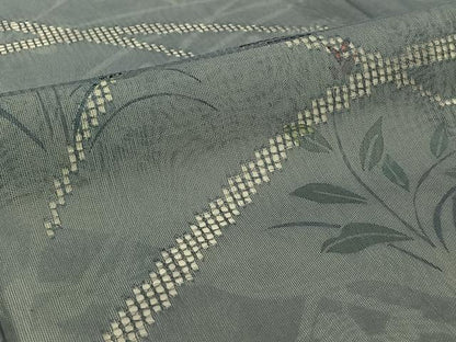 平和屋着物▽訪問着　無双　紗袷　紗×紗　手描き　芝花文　正絹　逸品　AABJ1544jh