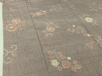 平和屋着物▽上質な紬　単衣　絞り　辻が花　正絹　逸品　AABJ1546jh