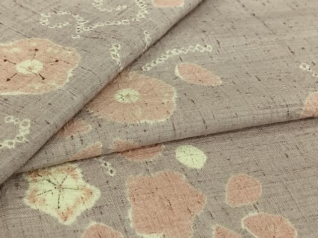 平和屋着物▽上質な紬　単衣　絞り　辻が花　正絹　逸品　AABJ1546jh