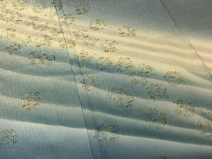 平和屋着物▽訪問着　単衣　刺繍　花丸文　暈し染め　金糸　正絹　逸品　AABJ1547jh