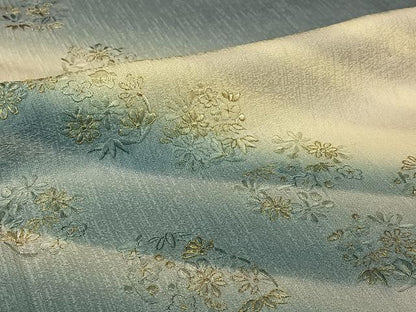 平和屋着物▽訪問着　単衣　刺繍　花丸文　暈し染め　金糸　正絹　逸品　AABJ1547jh